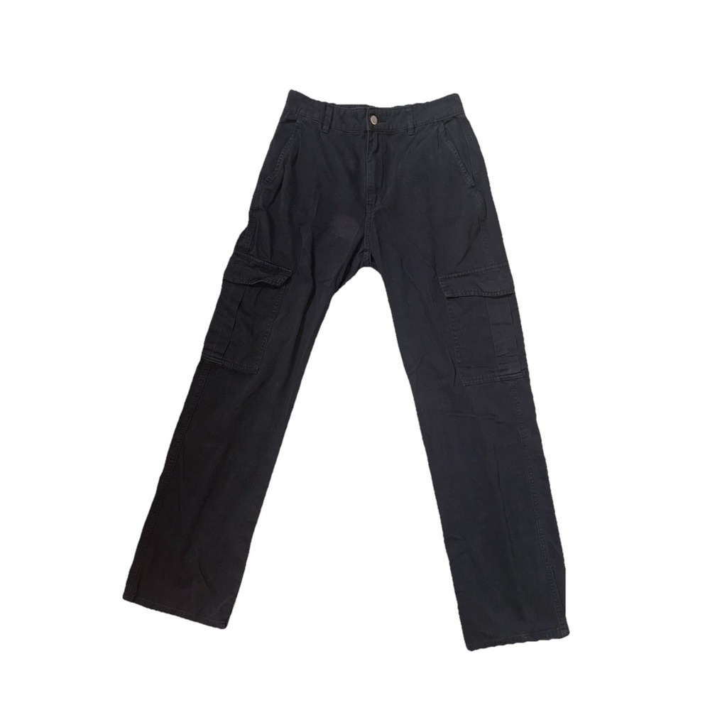 Pull&Bear Black 100% Cotton Cargo Pants Straight Leg Women's Size 6 (30X31)